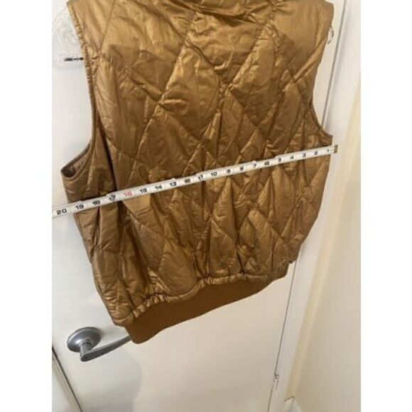 Barti Italy Bronze Quilted Vest W/ Rhinestones Size 40 US SIze M - Picture 10 of 12